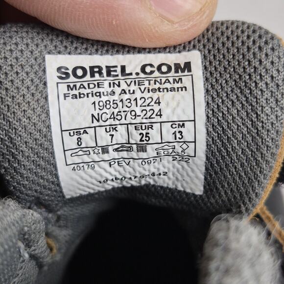 Sorel Toddler 8 Waterproof Winter Boots Gray Tan Suede Felt Duck Boot - Picture 8 of 10